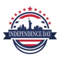 US independence day label. Vector illustration decorative design Royalty Free Stock Photo