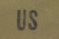 US initials on military tent