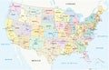 Us interstate highway, administrative and political vector map