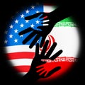 Us Iran Conflict And Sanctions Or Agreement - 2d Illustration