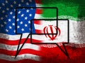 Us Iran Conflict And Sanctions Or Agreement - 2d Illustration