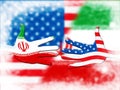 Us Iran Conflict And Sanctions Or Harmony - 2d Illustration