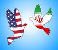 Us Iran Conflict And Sanctions Or Harmony - 2d Illustration