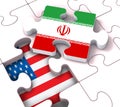 Us Iran Conflict And Sanctions Or Meeting - 3d Illustration