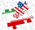 Us Iran Conflict And Sanctions Or Meeting - 3d Illustration