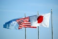 US Japan and UN Flag