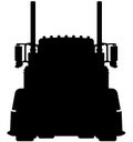 US lorry truck, LKW TIR from the front detailed vector illustration realistic silhouette