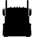 US lorry truck, LKW TIR from the front detailed vector illustration realistic silhouette