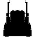 US lorry truck, LKW TIR from the front detailed vector illustration realistic silhouette