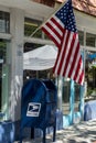 Us mailbox with flag