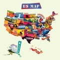 US map. Vector illustration decorative design