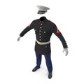 US Marine Corps Parade Uniform model Isolated on White Background 3D Illustration Royalty Free Stock Photo