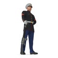 US Marine Corps Soldier in Parade Uniform with M16 Isolated on White Background 3D Illustration Royalty Free Stock Photo