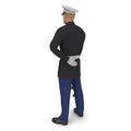 US Marine Corps Soldier in Parade Uniform with M16 Isolated on White Background 3D Illustration Royalty Free Stock Photo