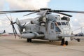 US Marines CH-53E Super Stallion military helicopter on it's homebase at Miramar Air Station. California, USA - October 15,