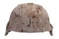 Us marines kevlar helmet with desert camouflage cover