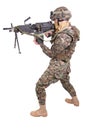 US MARINES with M249 machine gun Royalty Free Stock Photo