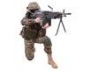US MARINES with M249 machine gun Royalty Free Stock Photo
