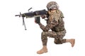 US MARINES with M249 machine gun Royalty Free Stock Photo