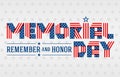 US Memorial Day greeting card. Vector illustration. Royalty Free Stock Photo