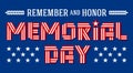 US Memorial Day greeting card. Vector illustration. Royalty Free Stock Photo