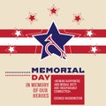 US Memorial Day Poster In Minimalist Style. Vector Illustration