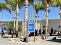 US - Mexican border in San Diego, CA. People walking, siting, waiting