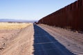 The US-Mexico border wall in Arizona desert Royalty Free Stock Photo