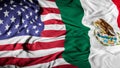 US - Mexico Combined Flag | United States and Mexico Relations Concept | American - Mexican Relationship Cover Background