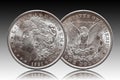 US Morgan Silver Dollar coin minted 1921 Royalty Free Stock Photo