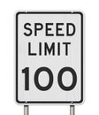 US 100 mph Speed Limit sign