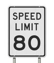 US 80 mph Speed Limit sign Royalty Free Stock Photo