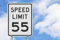 US 55 mph Speed Limit sign