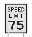 US 75 mph Speed Limit sign Royalty Free Stock Photo