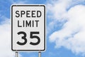 US 35 mph Speed Limit sign