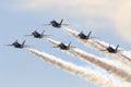 US Navy Blue Angel formation flying Royalty Free Stock Photo