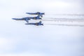 US Navy Blue Angels Hornet Fighter Jets Performing Aerial Maneuvers, Half Are Inverted Royalty Free Stock Photo