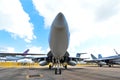 US Navy Boeing F/A-18E/F Super Hornet fighter on display at Singapore Airshow