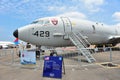 US Navy Boeing P-8 Poseidon maritime patrol aircraft on display at Singapore Airshow