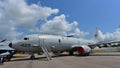 US Navy Boeing P-8 Poseidon military aircraft on display at Singapore Airshow