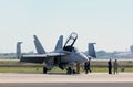 US Navy fighter preparing for flight