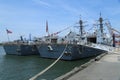 US Navy guided-missile destroyers USS Bainbridge and USS Farragut docked in Brooklyn Cruise Terminal during Fleet Week 2016