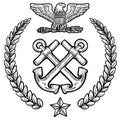 US Navy insignia with wreath Royalty Free Stock Photo