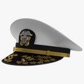 US navy officer's cap isolated on a white. 3D illustration