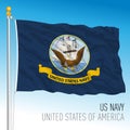 US Navy official flag  USA Royalty Free Stock Photo