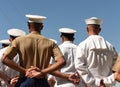 US Navy sailors from the back. US Navy army.