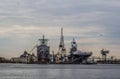 US Navy ships at the Norfolk yard in Virginia