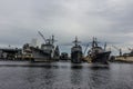 US Navy ships at the Norfolk yard in Virginia