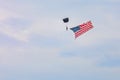 US Navy Skydiver With American Flag