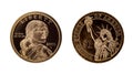 US one dollar coin - Sacagawea and Statue of Liberty